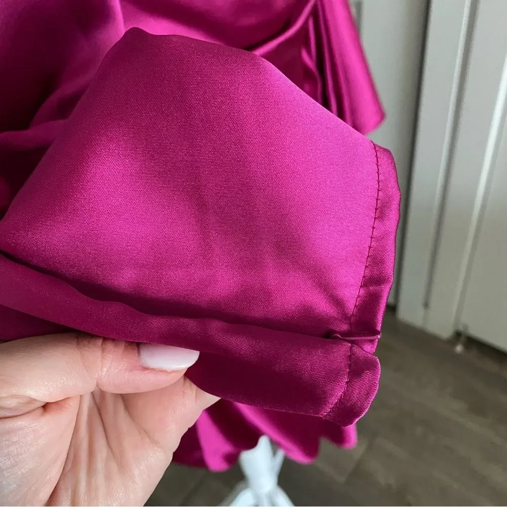 Mac Duggal Fuchsia Long Sleeve Dress - Picture 3 of 8